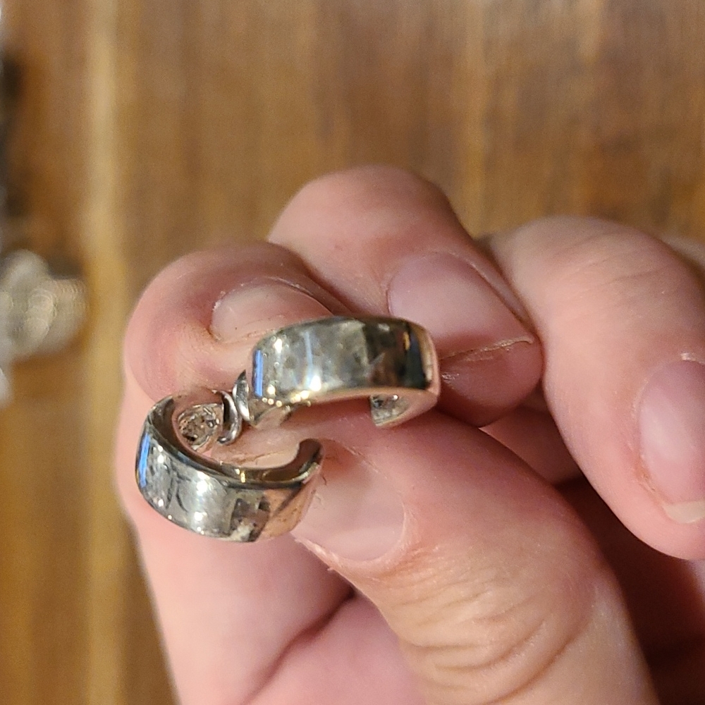 Small silver hoop earrings